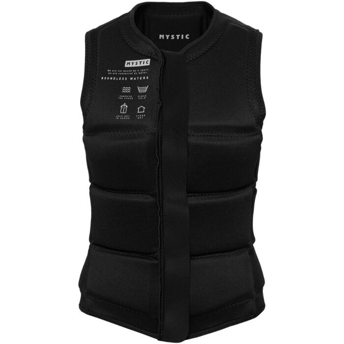 2024 Mystic Womens Star Front Zip Wake Impact Vest 35005.240246 - Black